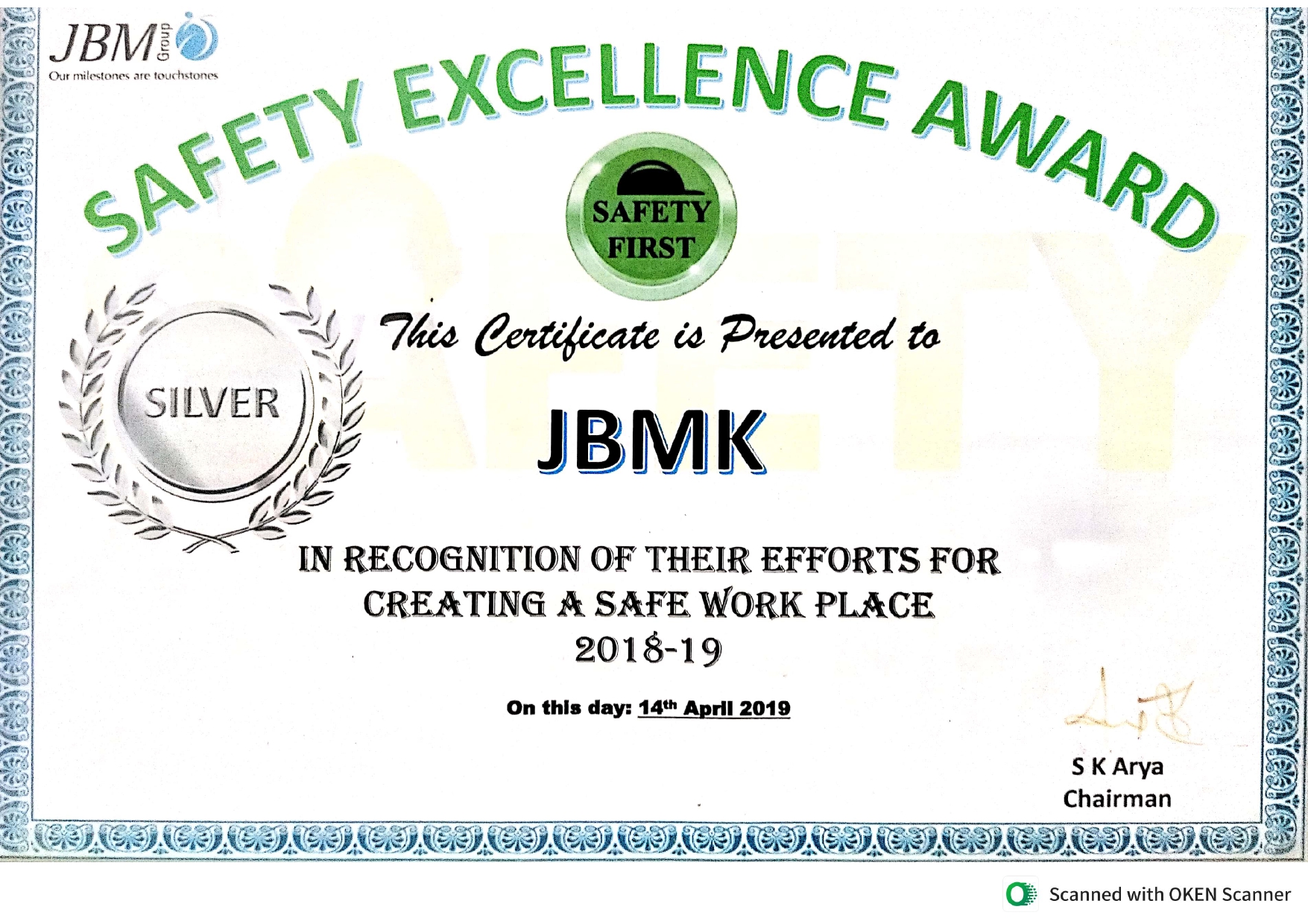 Safety Excellence Award